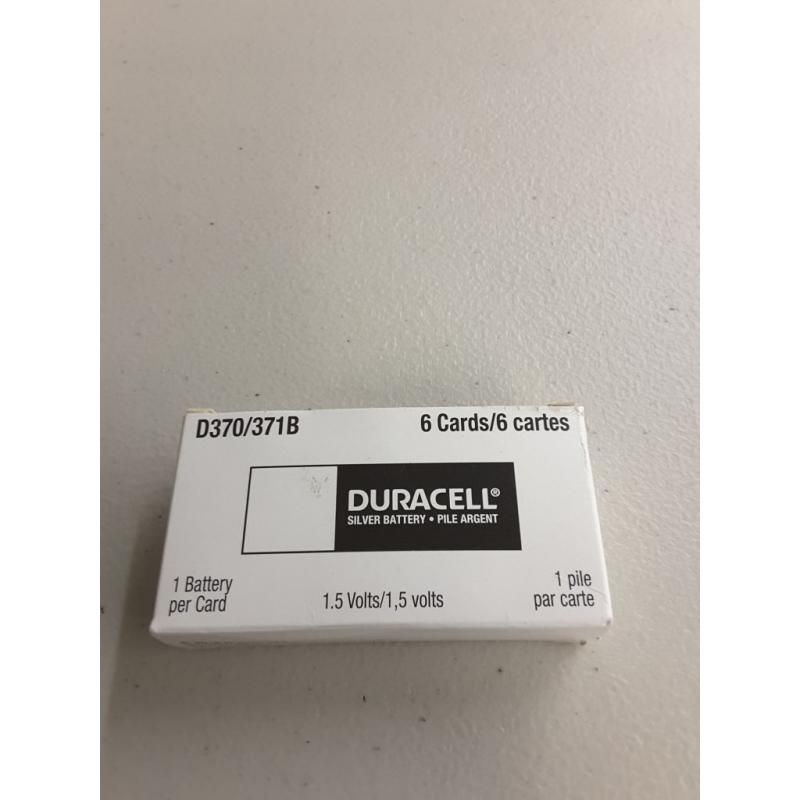 Duracell Watch 370/371 Silver Oxide Battery Pack of 6