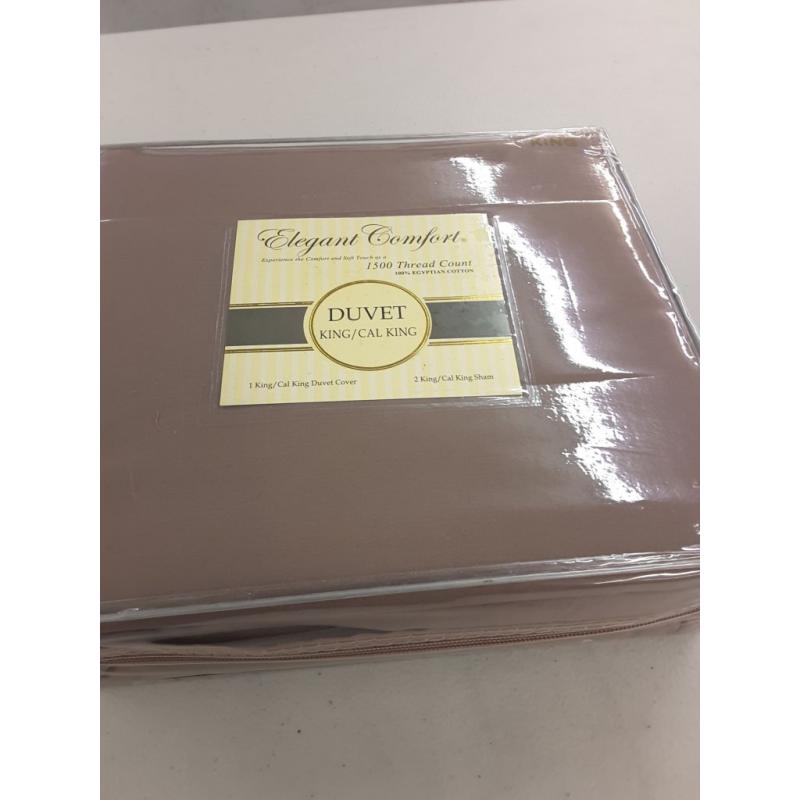 Elegant Comfort 1500 Thread Count Duvet Cover King/Cal King, Mocha color