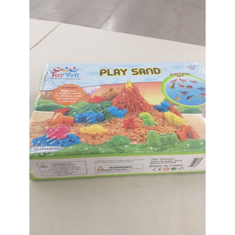 ToyVelt Dinosaur Kinetic Play Sand Toys And Dinosaur Figures Set