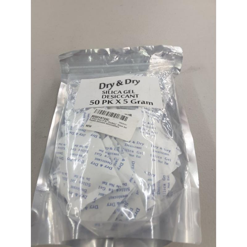 Dry & Dry Silica Gel Desiccant 50 Pack x 5 Gram Dehumidifiers