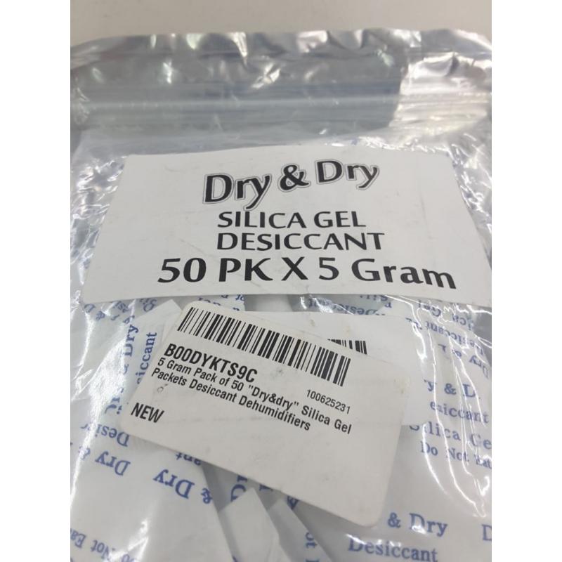 Dry & Dry Silica Gel Desiccant 50 Pack x 5 Gram Dehumidifiers