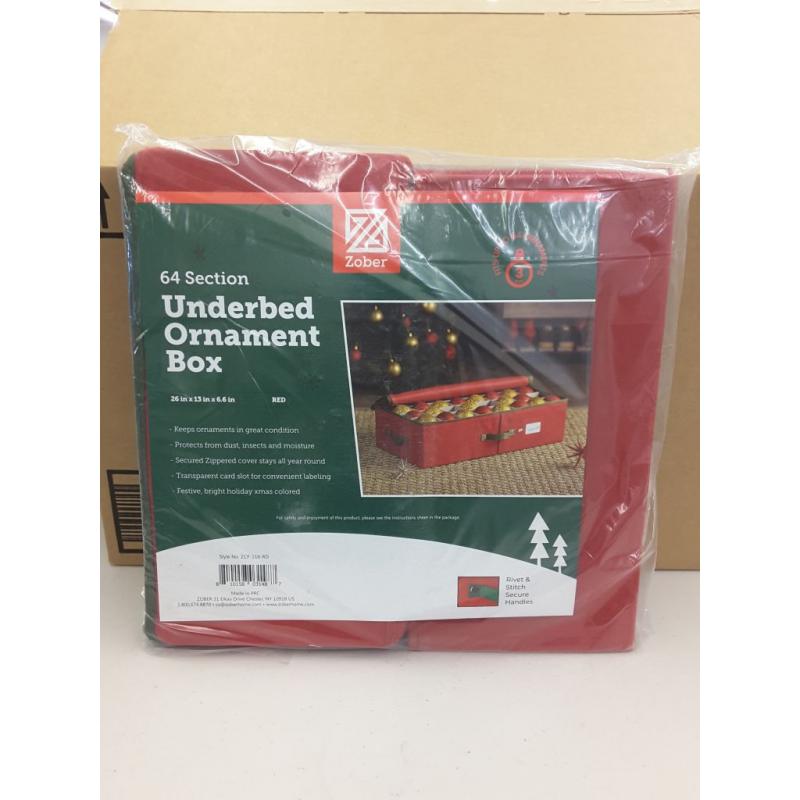 Zober Underbed Ornament Box 64 Sections