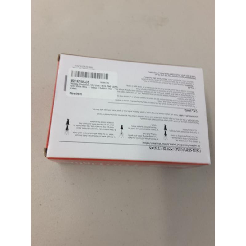 Holiday Essentials 100 Ultra-Brite Red Lights with White Wire - Indoor/Outdoor Use - UL Listed