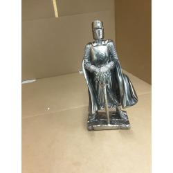 Crusader Knight Statue Silver Finishing Cold Cast Resin Statue 7