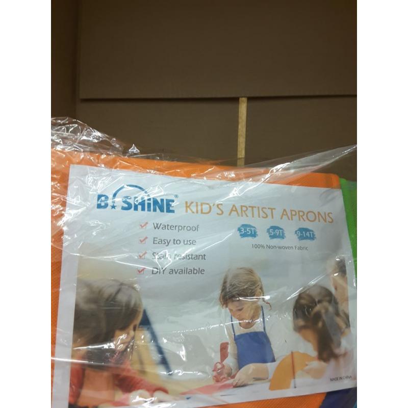 B.SHINE Kids Artist Apron – 20 Pack, 5-9 Years