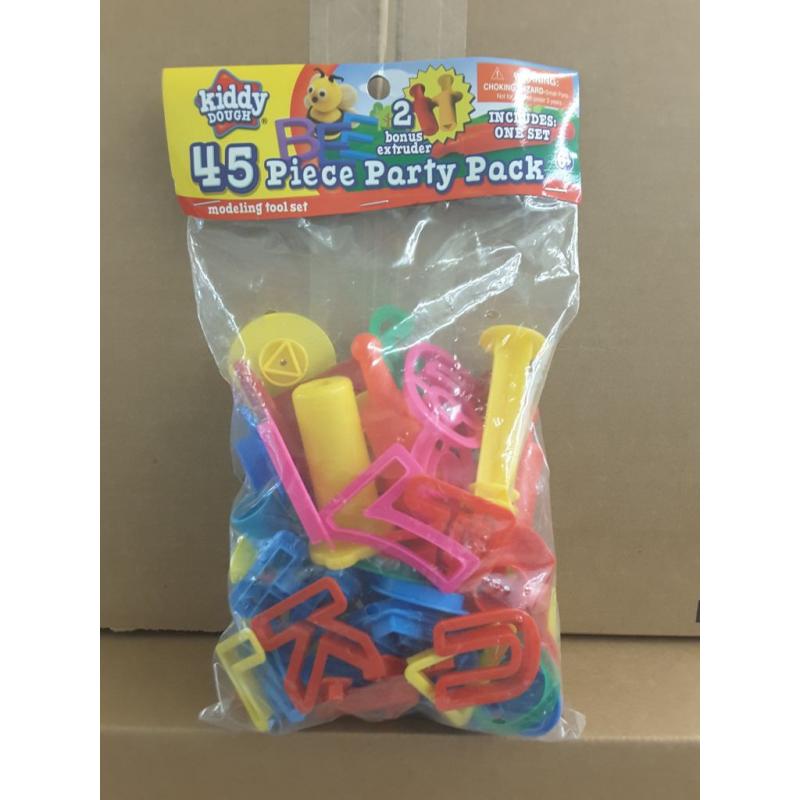 Kiddy Dough 42-Piece Play Dough Tool Kit & Clay Party Pack w/Letters and Numbers