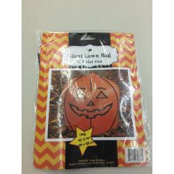 Halloween Pumpkin Plastic Leaf Bag - 45 x 48 - 114cm x 122cm