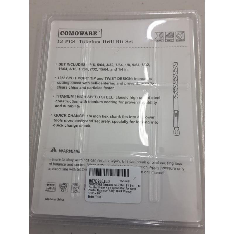 Comoware Titanium Drill Bit Set