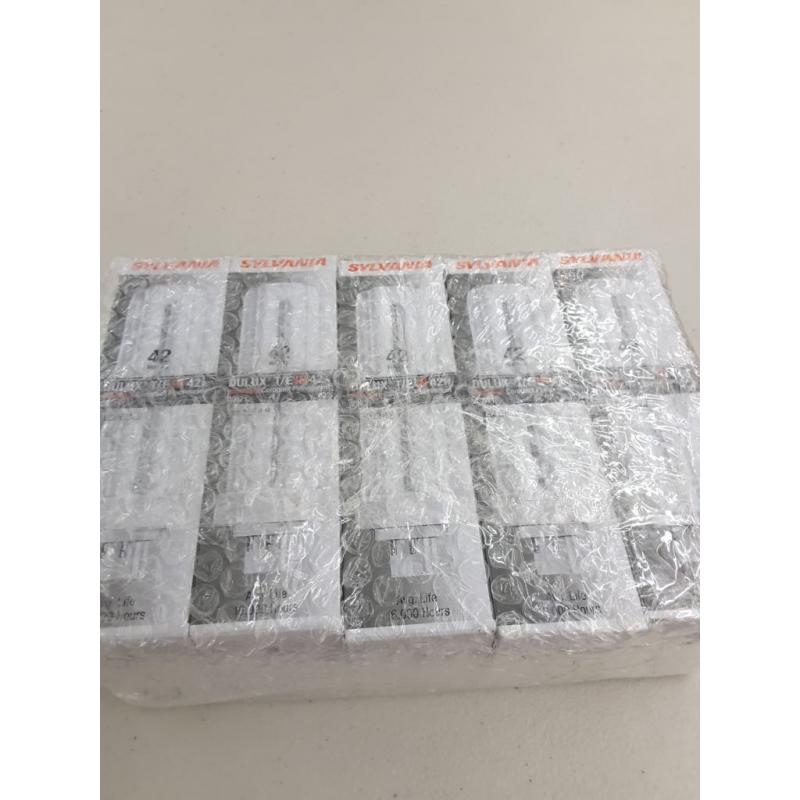 Sylvania FBA_S6755 10 Pack 20871 CF42DT/E/IN/835/ECO 42-Watt 3500K 4-Pin Triple Tube Compact Fluorescent Lamp, White