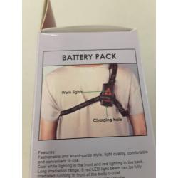 VSSPEED Outdoor LED Chest Light Night Running Warning Safety Lights With Removable Fixing Band USB Charge For Camping Hiking Running Walking