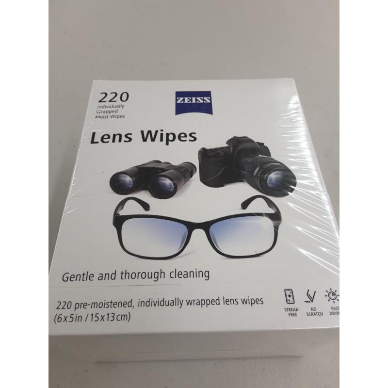 Zeiss Lens Wipes, White, 220 Count