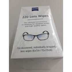 Zeiss Lens Wipes, White, 220 Count