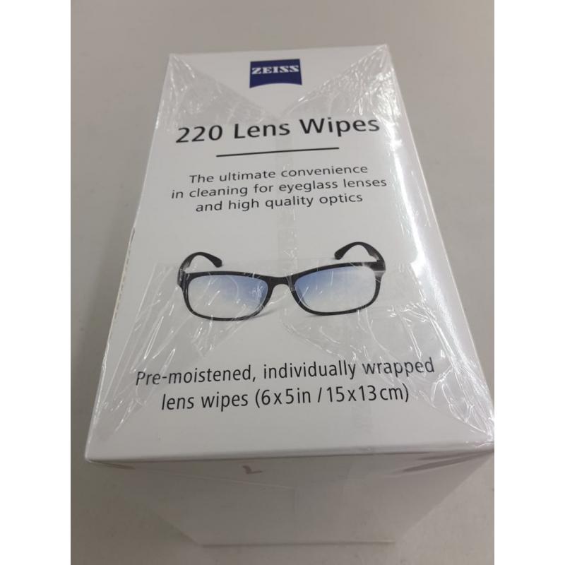 Zeiss Lens Wipes, White, 220 Count