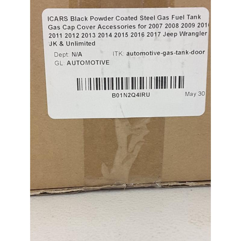 Icars Black Powder Coated Steel Gas Fuel Tank Gas Cap Cover