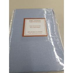 Delanna Two Standard Pillowcases 20 X 30, Blue Flannel