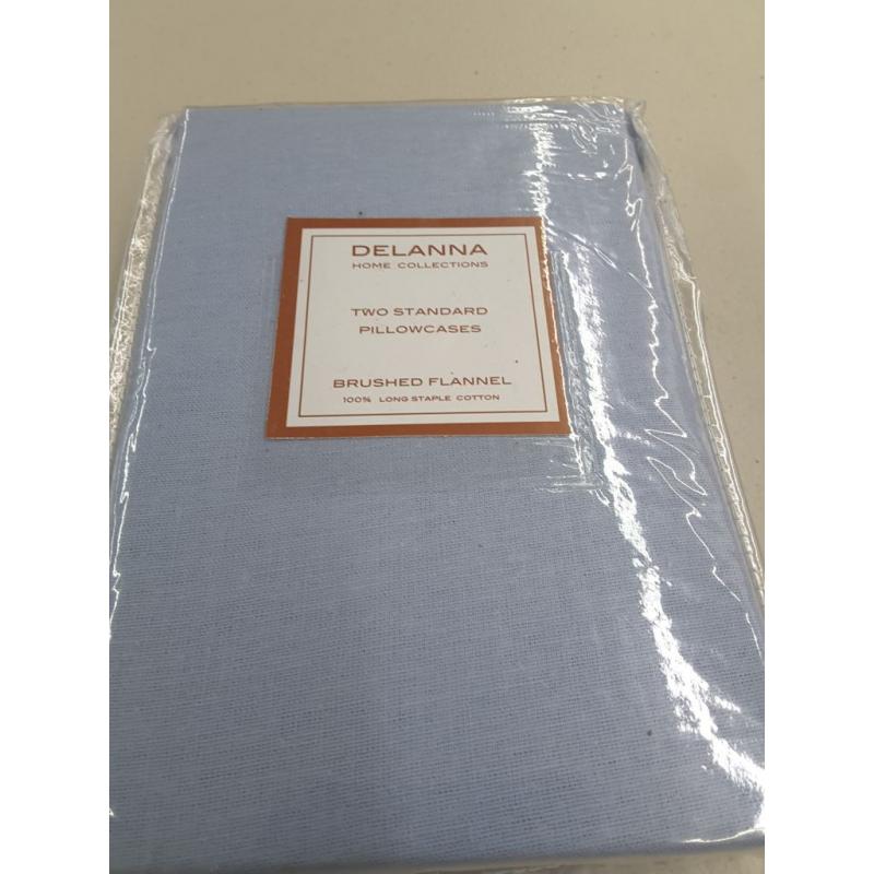 Delanna Two Standard Pillowcases 20 X 30, Blue Flannel