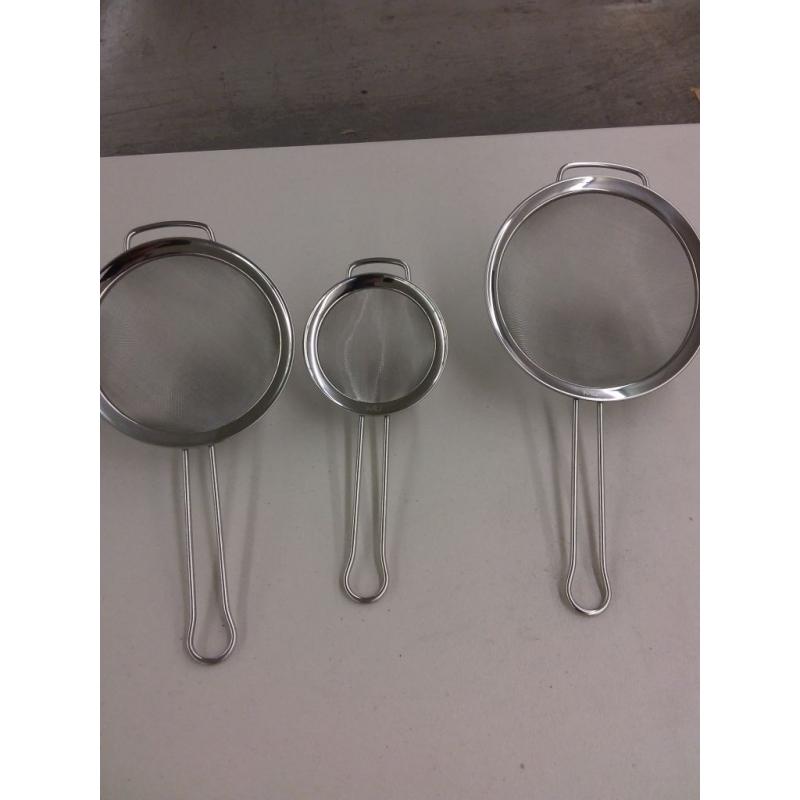 3 Pieces Stainless Steel Mesh Strainer