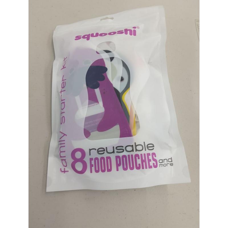 Reusable Food Pouches by Squooshi (Family Starter Kit 8 pieces)