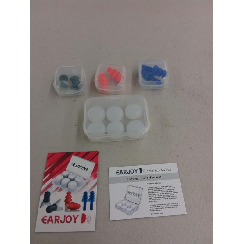 EarJoy Ear Plugs Noise Reduction, Silicone Base