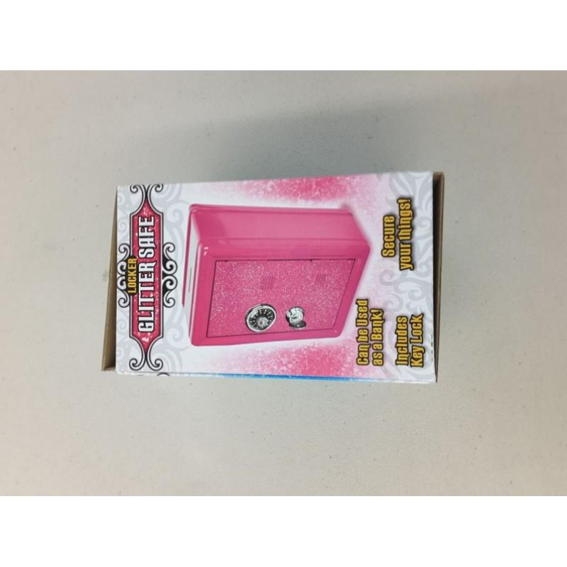 7 Glitter Locker Safe Bank - Pink