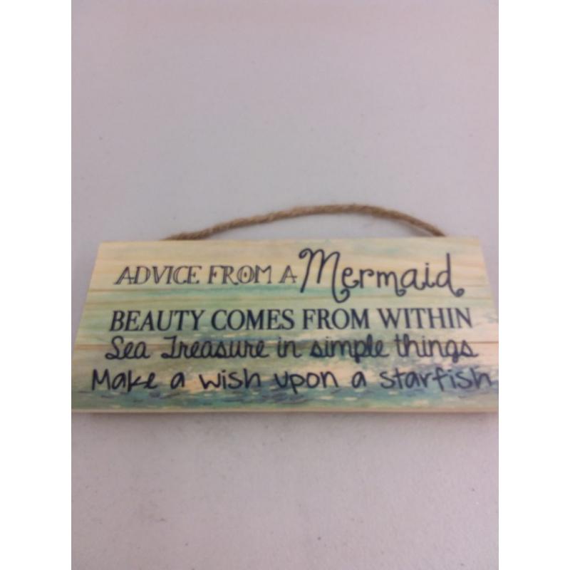 Advice From a Mermaid String Sign