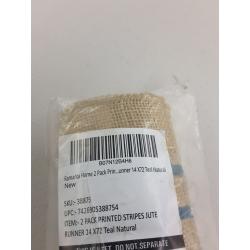 Rustic Farmhouse Stripe Burlap Jute Table Runners