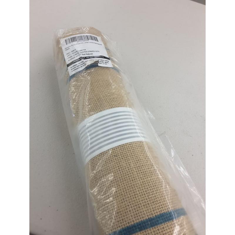 Rustic Farmhouse Stripe Burlap Jute Table Runners