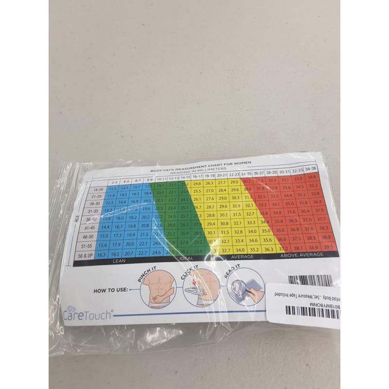 Care Touch Skinfold Body Fat Caliper Set (tape Measure Included)