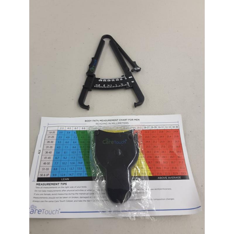 Care Touch Skinfold Body Fat Caliper Set (tape Measure Included)