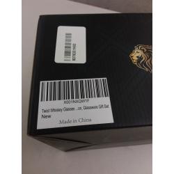 Vaci Crystal Whiskey Glasses, Set of 4, With 4 Coasters, Scotch, Malt or Bourbon Glass, Glass Set