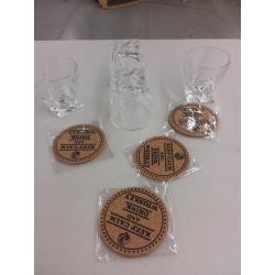 Vaci Crystal Whiskey Glasses, Set of 4, With 4 Coasters, Scotch, Malt or Bourbon Glass, Glass Set