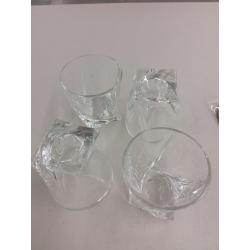 Vaci Crystal Whiskey Glasses, Set of 4, With 4 Coasters, Scotch, Malt or Bourbon Glass, Glass Set