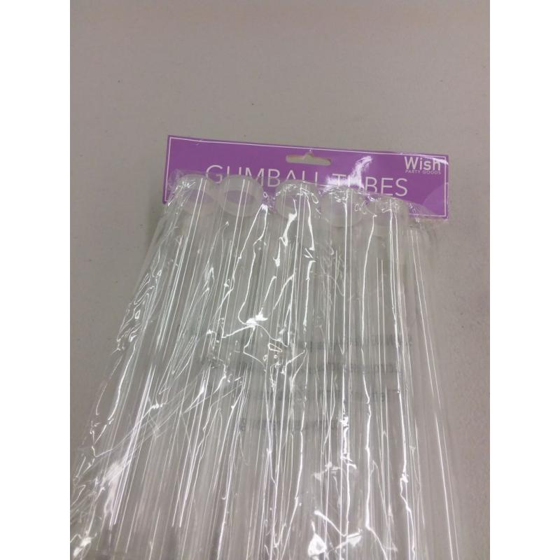 Wish Party Goods 12 Gumball Tubes , Clear