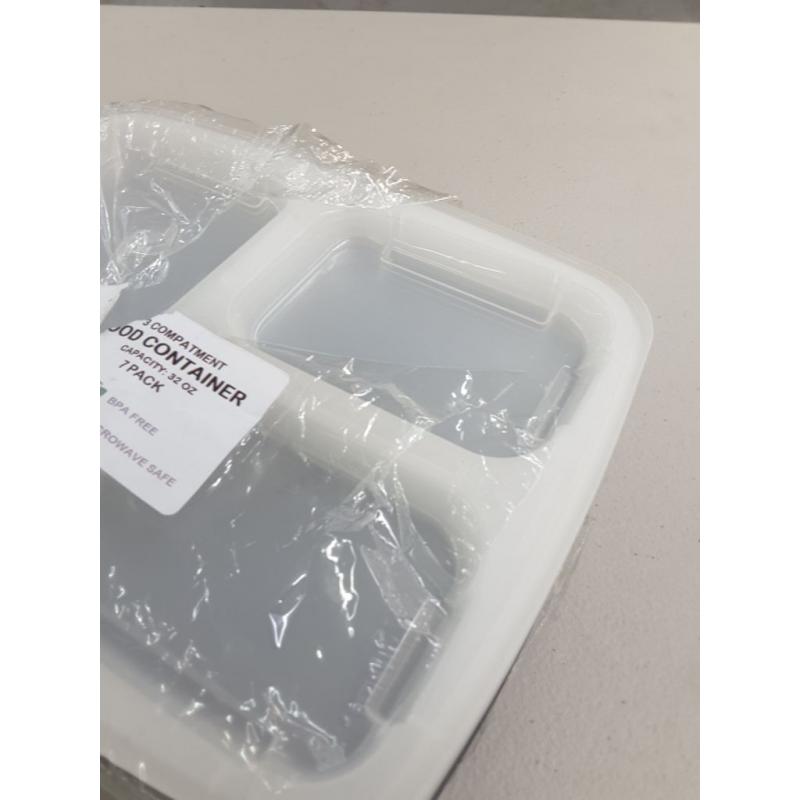 Fit Meal Prep 3 Compartment Meal Prep Containers With Lids