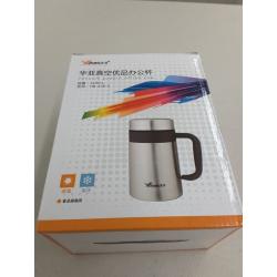 Jiaqi Insulated Coffee Mug With Handle and Lid, Double Wall Stainless Steel Tumbler Vacuum Thermal Cup With Removable Tea Infuser Great Gift Idea For Men, 420ml/14ounce, Black