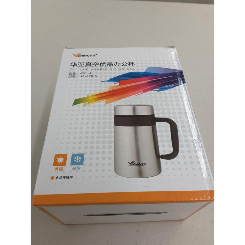 Jiaqi Insulated Coffee Mug With Handle and Lid, Double Wall Stainless Steel Tumbler Vacuum Thermal Cup With Removable Tea Infuser Great Gift Idea For Men, 420ml/14ounce, Black