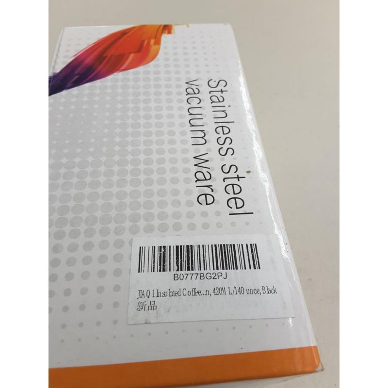 Jiaqi Insulated Coffee Mug With Handle and Lid, Double Wall Stainless Steel Tumbler Vacuum Thermal Cup With Removable Tea Infuser Great Gift Idea For Men, 420ml/14ounce, Black