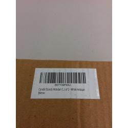 Candle Stands Wooden For Pillar Candles, 7.5 Inch Set of 2 - White Antique