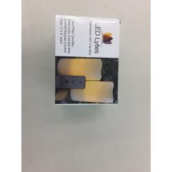 LED Lytes Flameless Candles, Battery Powered Candle Set, 2 Ivory Wax Amber Yellow Flickering Flame Pillars with Remote for Weddings, Parties and Gifts