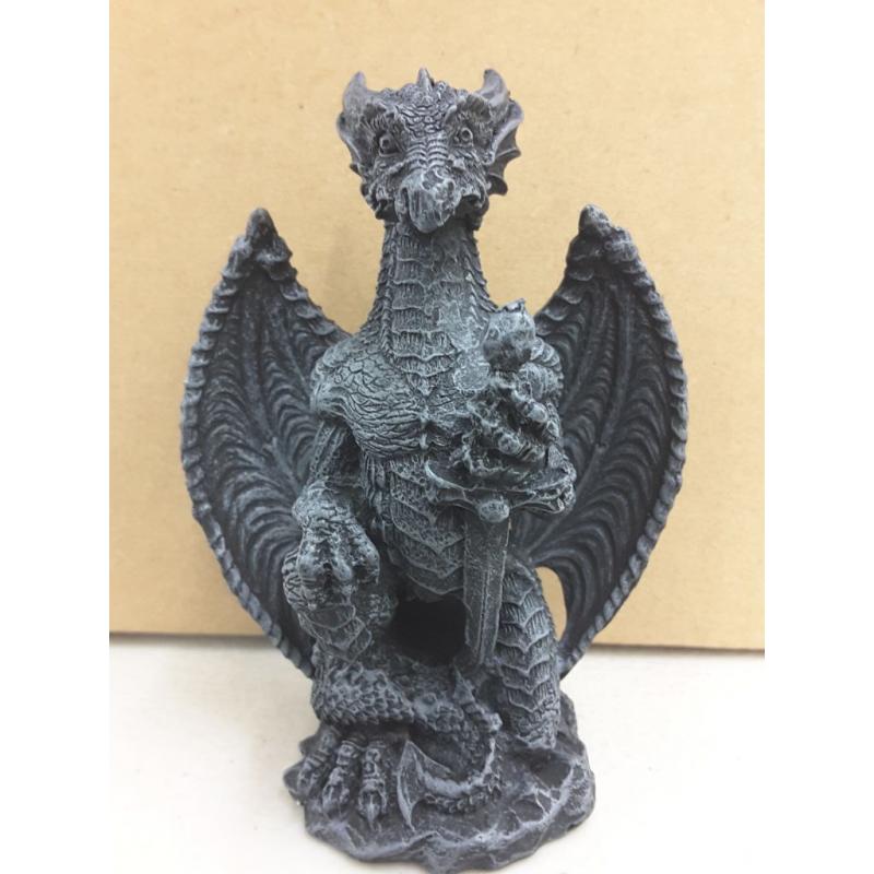 Small Collector Faux Stone Warrior Dragon Gargoyles