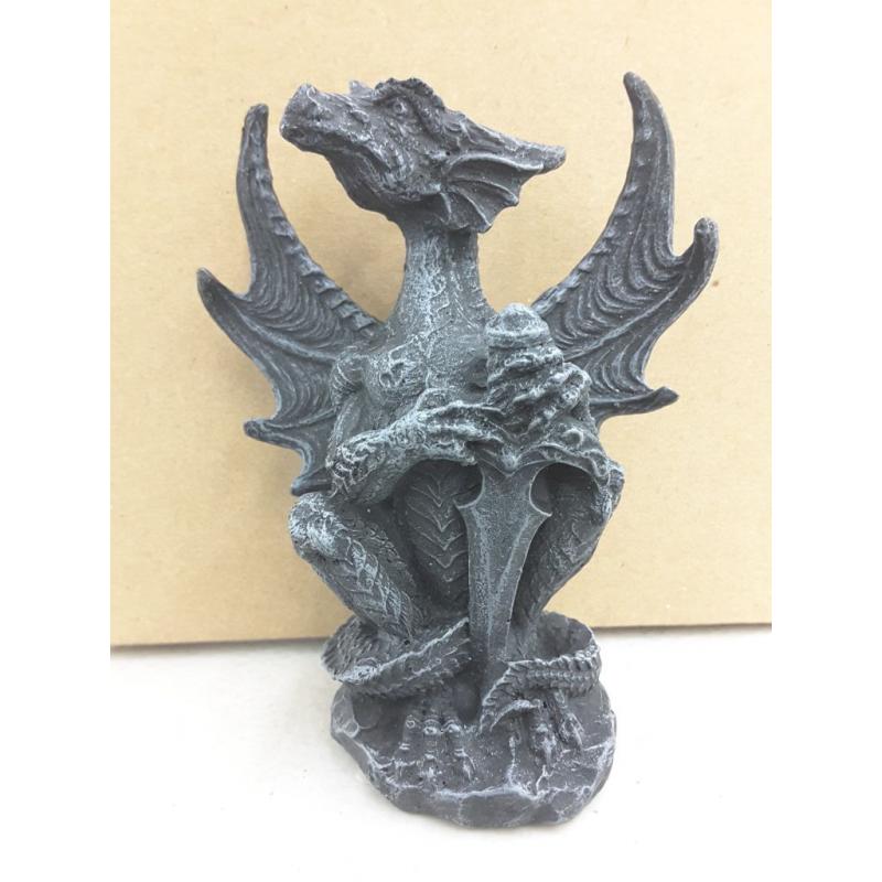 Small Collector Faux Stone Warrior Dragon Gargoyles