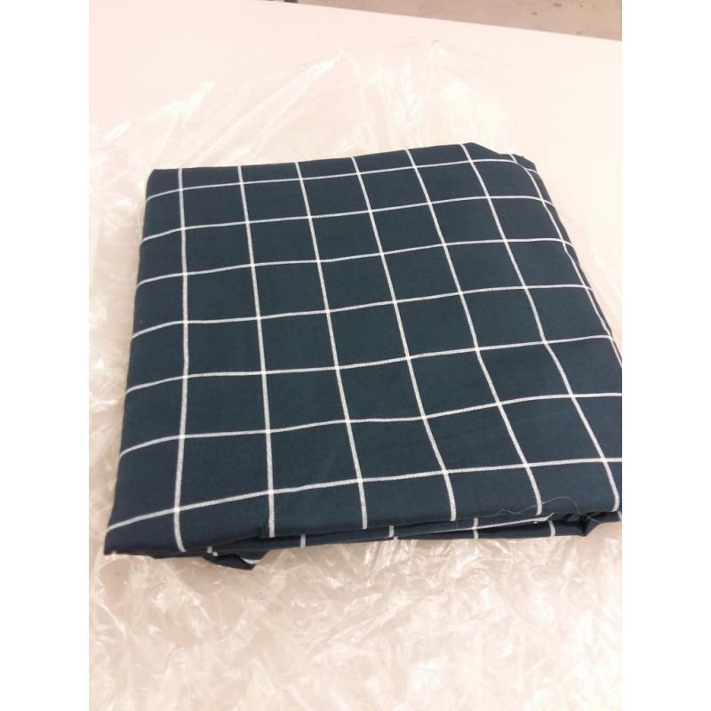 Plaid Duvet Cover Set Kids (Twin) Lightweight 1 Duvet Cover and 1 Pillowcases (twin Flowers), Blue