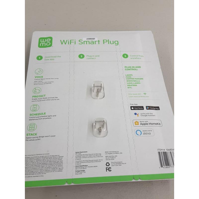 Wemo Mini Smart Plug, 2-Pack