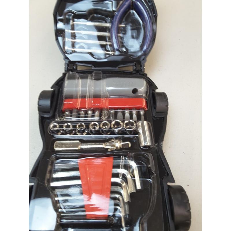 34 Piece Car Hardware Toolkit With Light by Furniture Creations