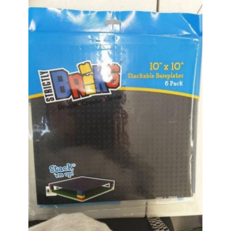 Classic Baseplates 10 x 10 Stackable Brick Baseplates by Strictly Briks | 100% Compatible with All Major Brands (6 Pack)