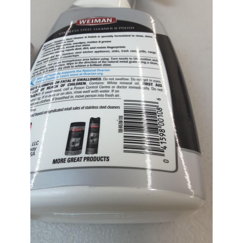 Weiman - 22-Ounce Stainless Steel Cleaner and Polish - Multi