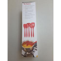 Star Pack Home Ultimate 5 Piece Silicone Kitchen Utensil Set, Red