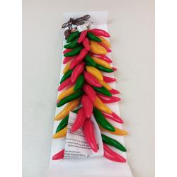 Red/green/yellow Chili Pepper Rista Clusters, 50 Light Brown Wire