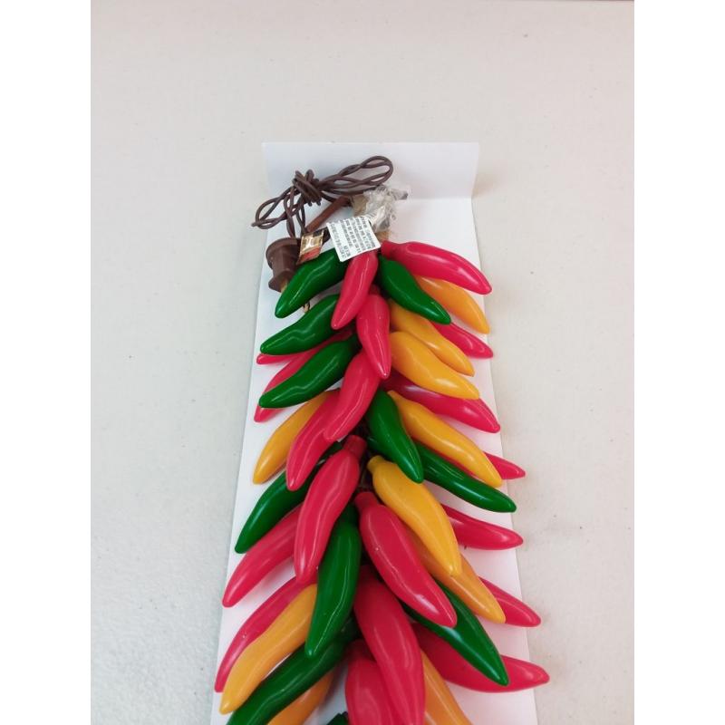 Red/green/yellow Chili Pepper Rista Clusters, 50 Light Brown Wire
