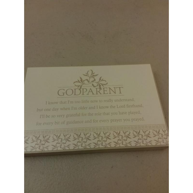 Dicksons Godparent Every Prayer You Prayed Soft Scrolled Ivory Wood Wall Sign Plaque